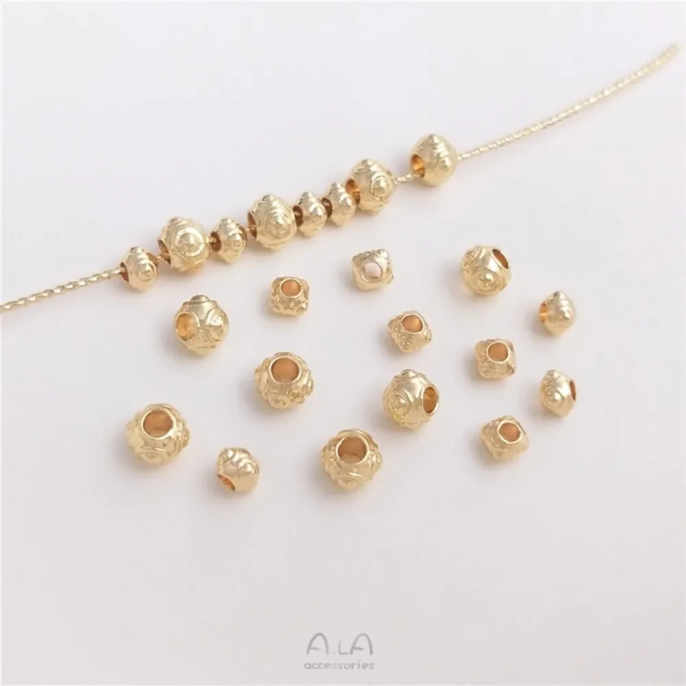 

14K gold bag four corners loose beads dragonfly eye separated beads diy handmade beaded chain accessories jewelry materials