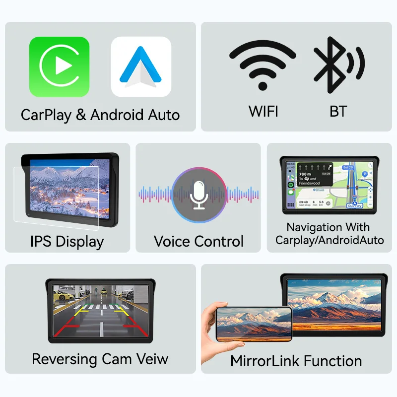 VENBES راديو السيارة اللاسلكي 7 بوصة Carplay أندرويد السيارات ميرورلينك مشغل فيديو الوسائط المتعددة شاشة تعمل باللمس دعم BT 5.0 WIFI للسيارة