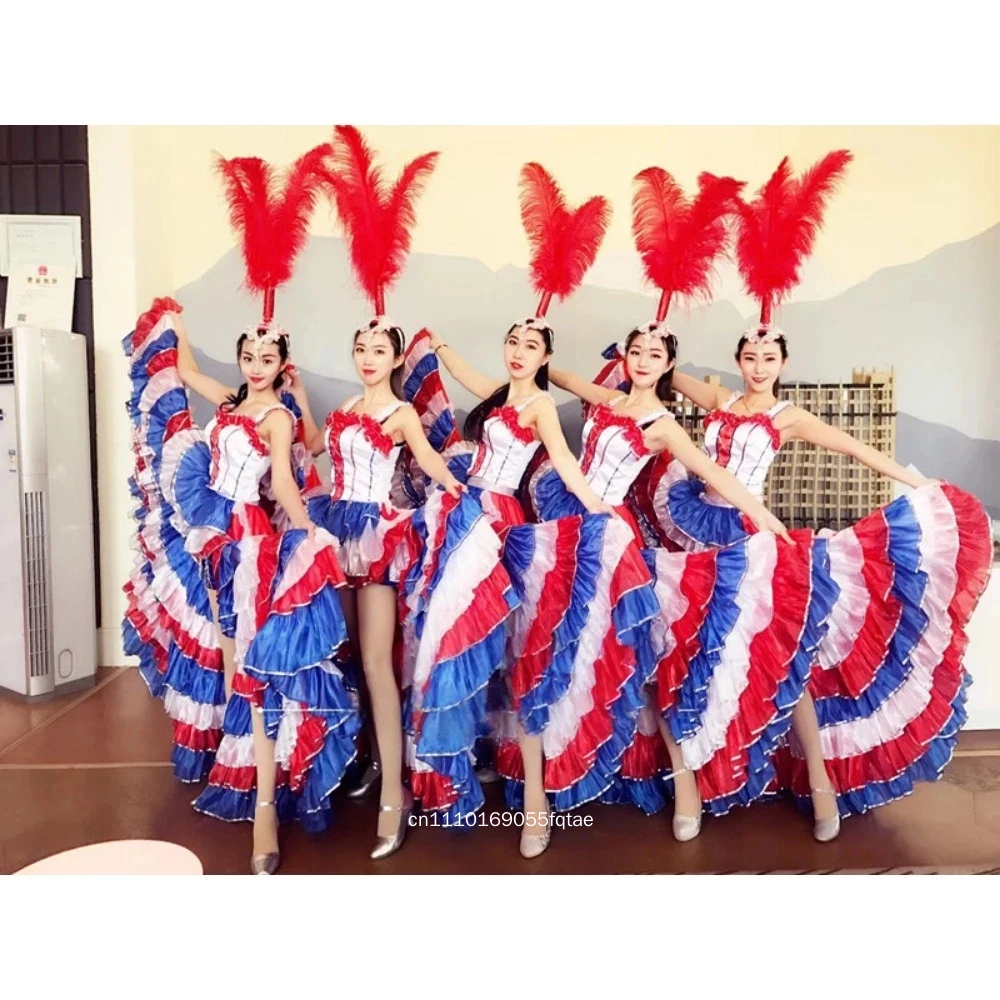 Traje de baile francés Cancan para mujer, inspirado en el Moulin Rouge, ideal para fiestas de burlesque, Halloween o cosplay. Vestido vintage de la época del siglo XIX con capas de tul.