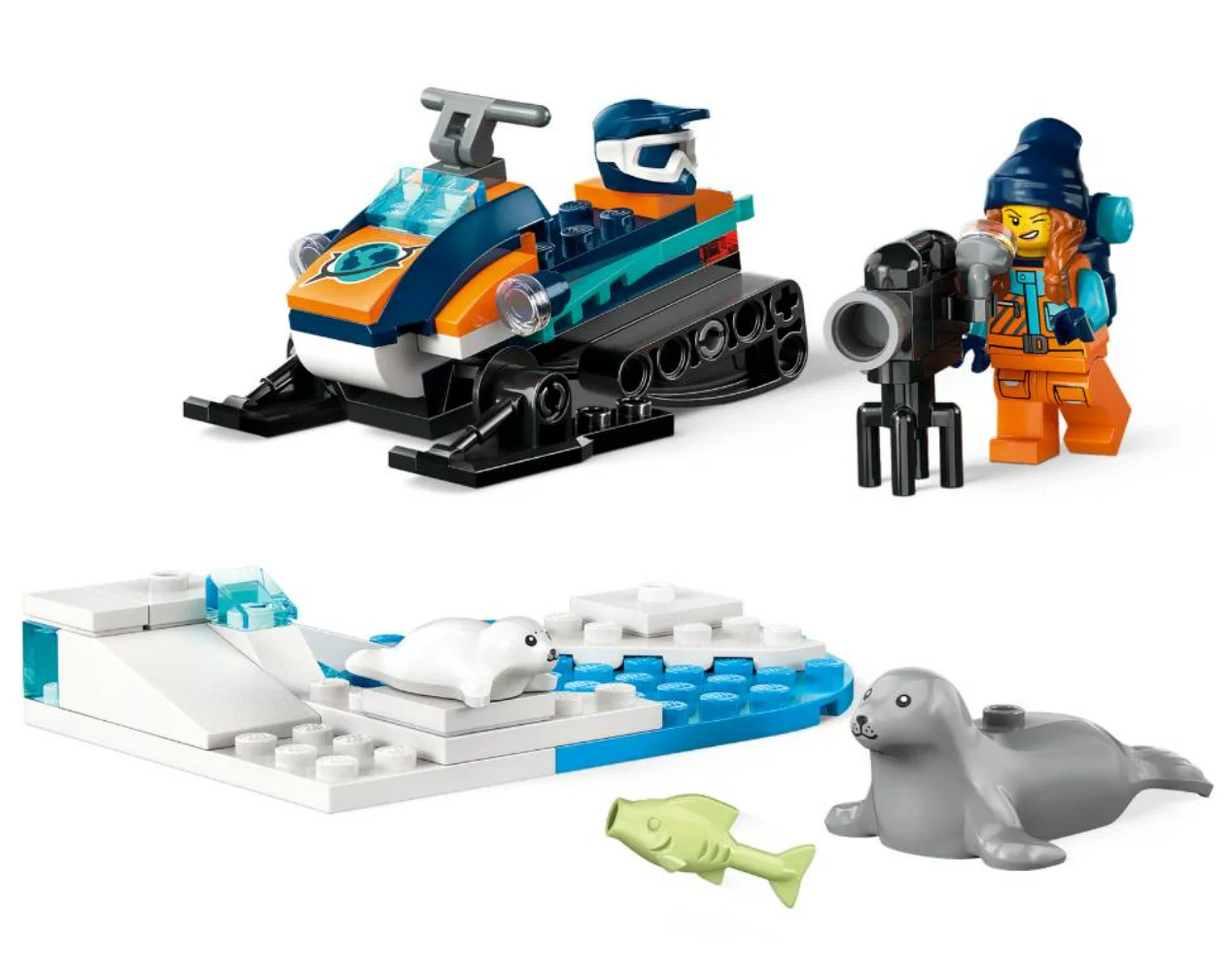 LEGO 60376 City Arctic Snowmobile Construction Toy Set with 3 Animal Figures and an Explorer Mini Figure Toy for Children Gift