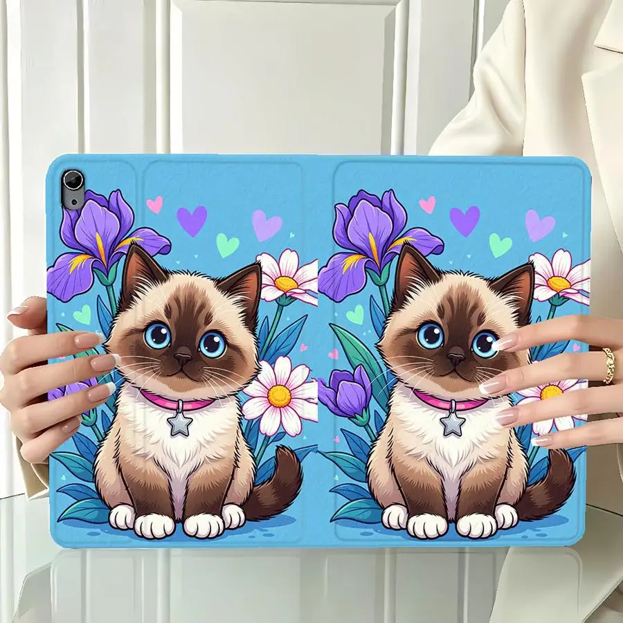 with Pencil Slot Case for Xiaomi Redmi Pad SE K Pad 8.8 9.7 12.4 Inch Pad 5 6 7 8 Pro Pad 6s Pro 7 Ultra Cat Funny Flower - view 4