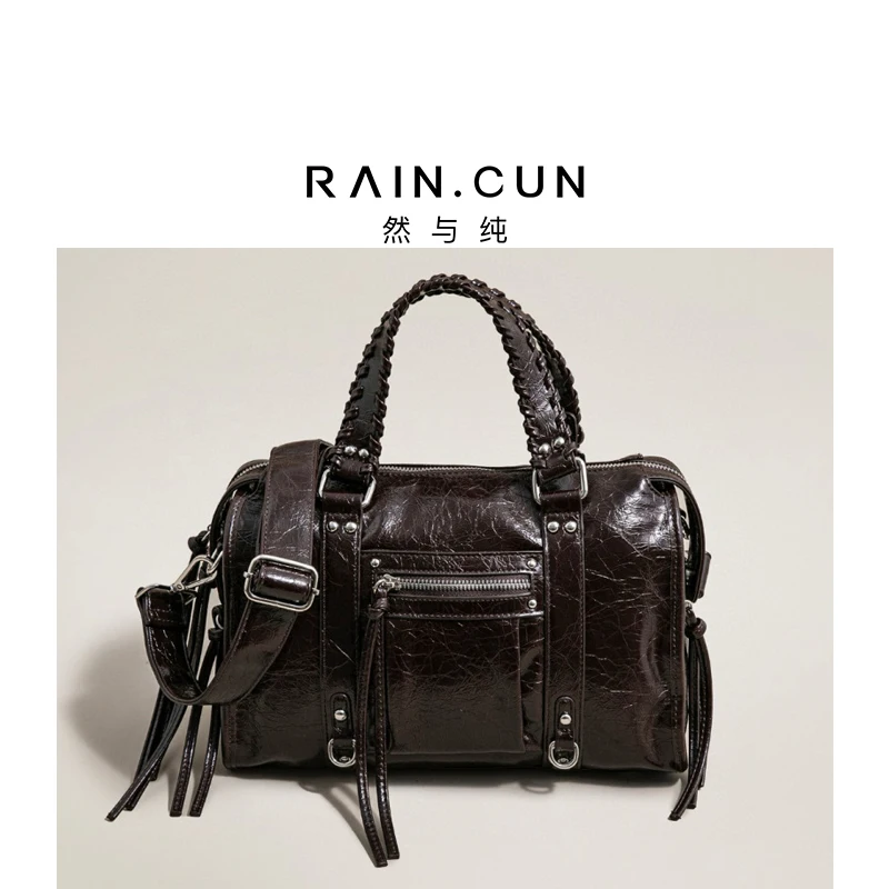 

Rain.cun Luxury Women's Handbag SK8376 Coffee Crossbody oulder Bag Ele Commuting Casual Chic Leather Satchel