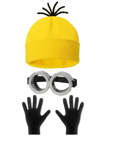 Halloween petit homme jaune fête Cosplay Costumes pour adultes accessoires film dessin animé habiller voleur magique papa lunettes tricot chapeaux