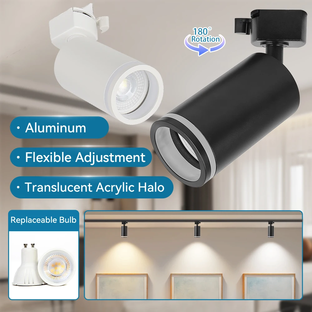 

GU10 Трековый светильник 110-220 В Светодиодный точечный светильник Декор комнаты для гостиной Магазин Кухня Прожектор Трековое освещение Рейка Наборы потолочных светильников