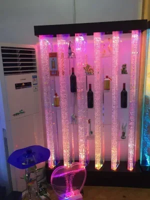Water curtain wall wine cabinet screen living room fish tank running water acrylic bubble humidification wall can be customized