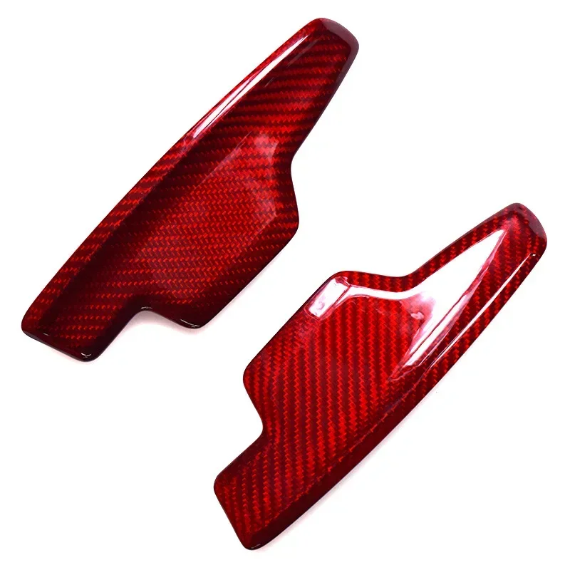 

For Chevrolet Corvette C7/C8 Real Dry Carbon Fiber Steering Wheel Paddle Shifters cover trim Interior Mouldings Accessories