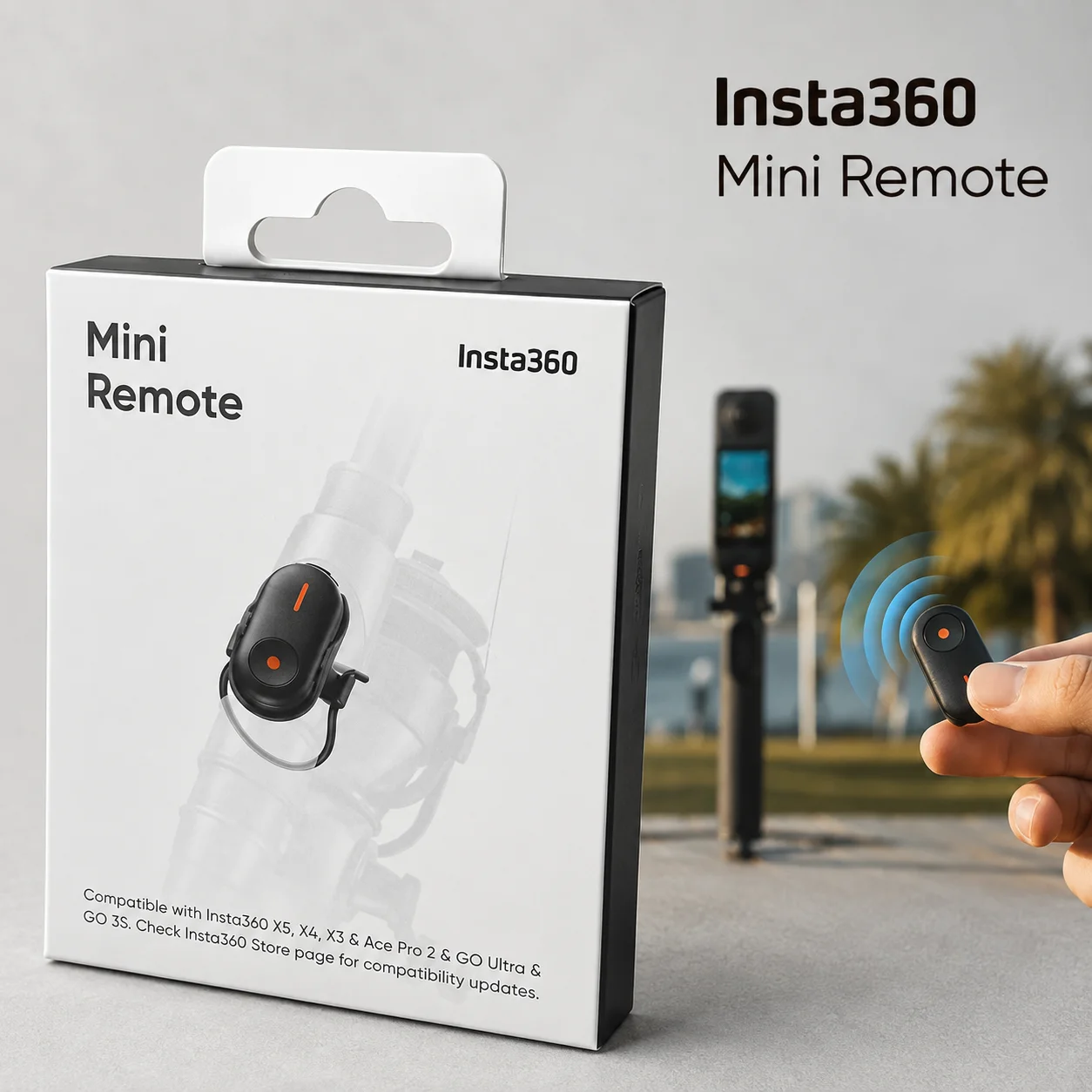 10m Range Wireless Mini Bluetooth Remote Controller for Insta360 X6 X5 X4 Air X4 Ace Pro 2 GO Ultra GO 3S Vlog Camera Gear
