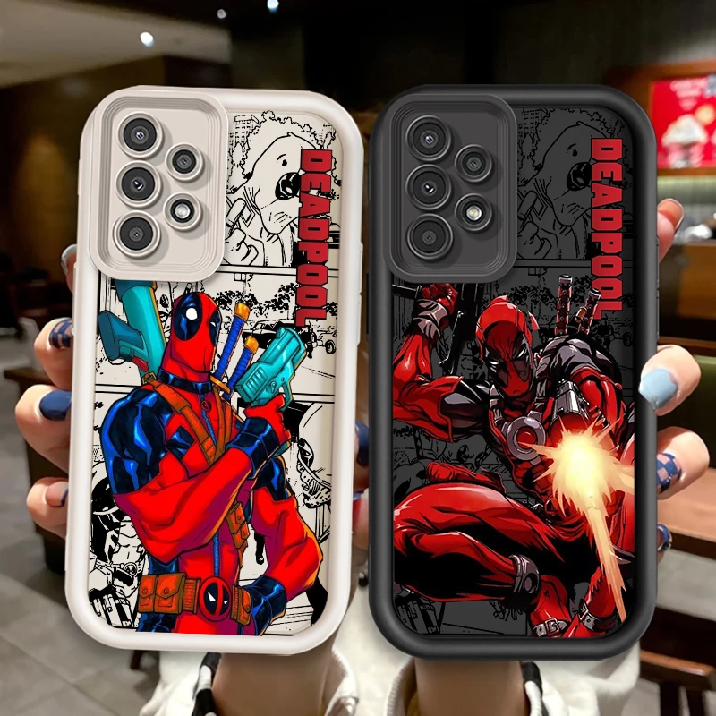 Marvel Deadpool Art Cool For Samsung A73 A71 A54 A53 A52 A51 A33 A32 A21S A14 A13 A12 A03 A04 A05 5G Eye Ladder Funda