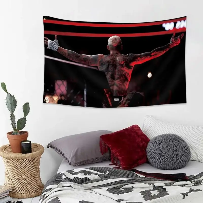 VIKAMA MMA Fighter Back View Red Cage Wall Tapestry Hanging Decor Bedroom Living Room Dorm Aesthetic Art Soft Durable Cozy Gift
