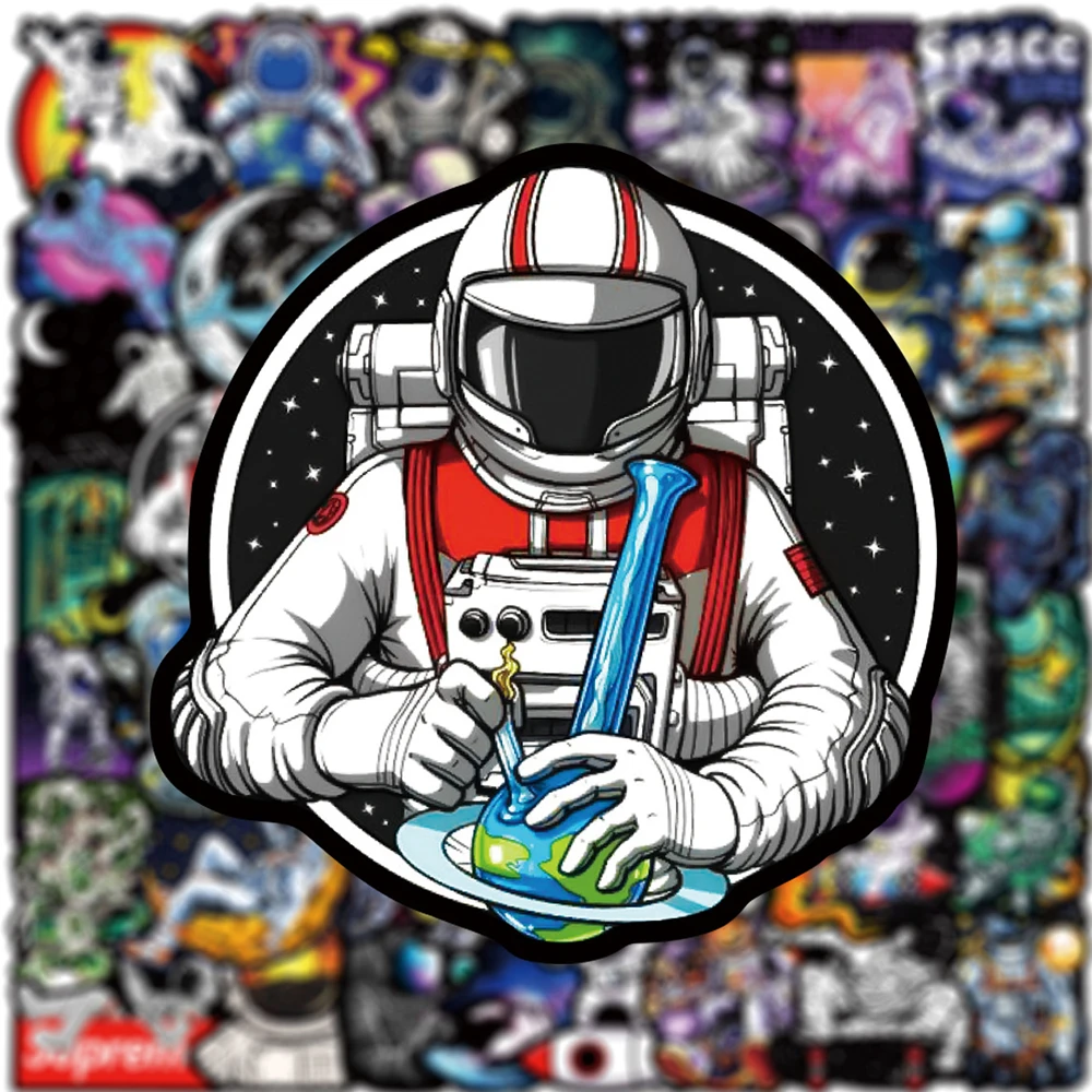 10/30/50pcs Outer Space Astronaut Graffiti Stickers Cute Cartoon Decals for Laptop Luggage Phone Sticker Kid Toy Gift