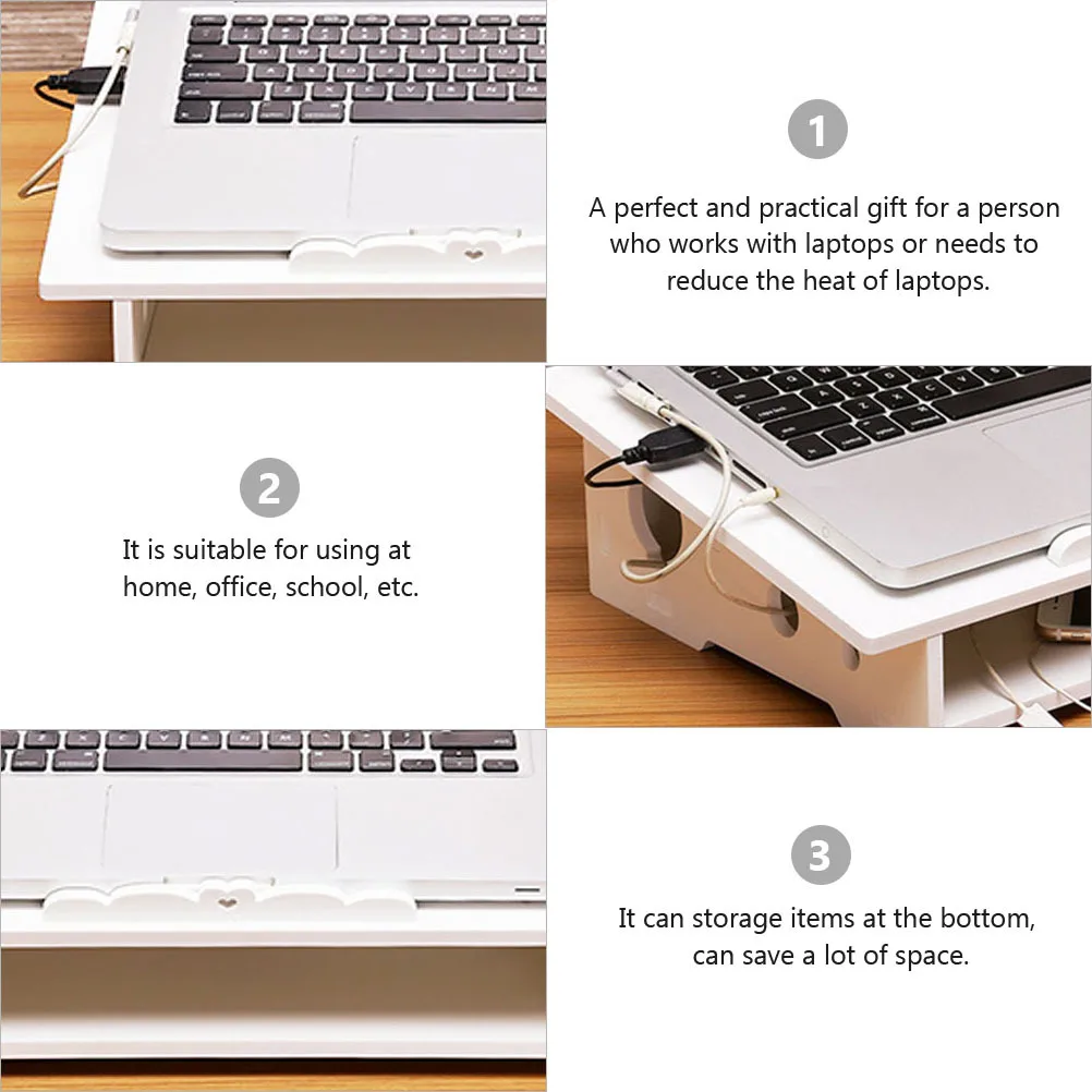 1Pcs Laptop Erhöhten Rack Kühlung Computer Stehen Weiß Tragbare Stabile Halter Display Lagerung Rack Büro Laptop Kühlung Unterstützung