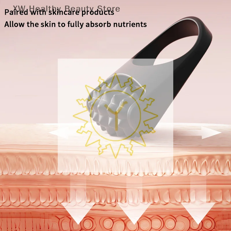 Rolo de massagem facial manual, massageador de levantamento facial, bastão de massagem, anel, ferramenta de cuidados de beleza, silicone, portátil, viagem/casa