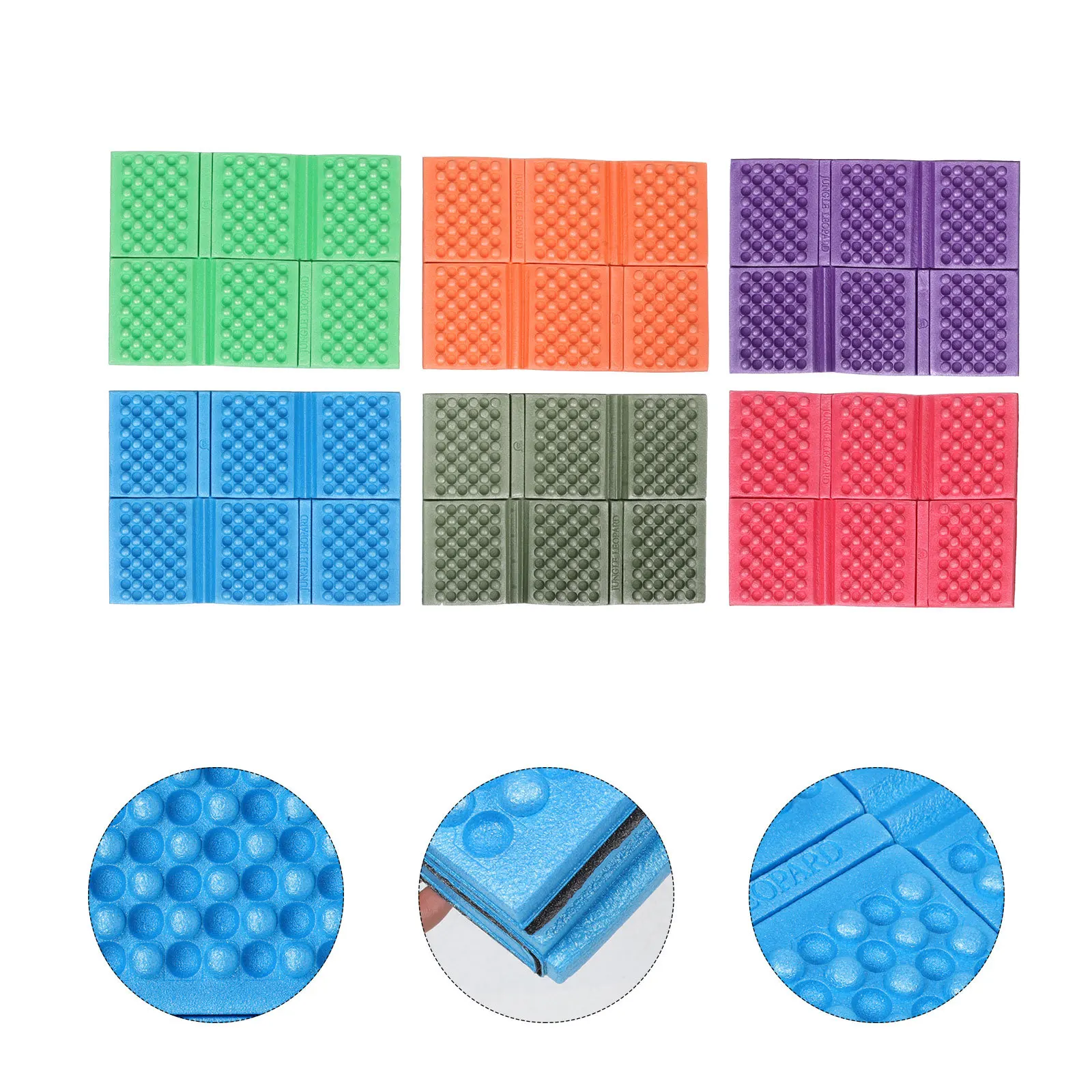 

6Pcs Folding Picnic Blanket Outdoor Beach Mat Camping Seat Cushion Waterproof Moistureproof Lightweight Portable Compact Travel