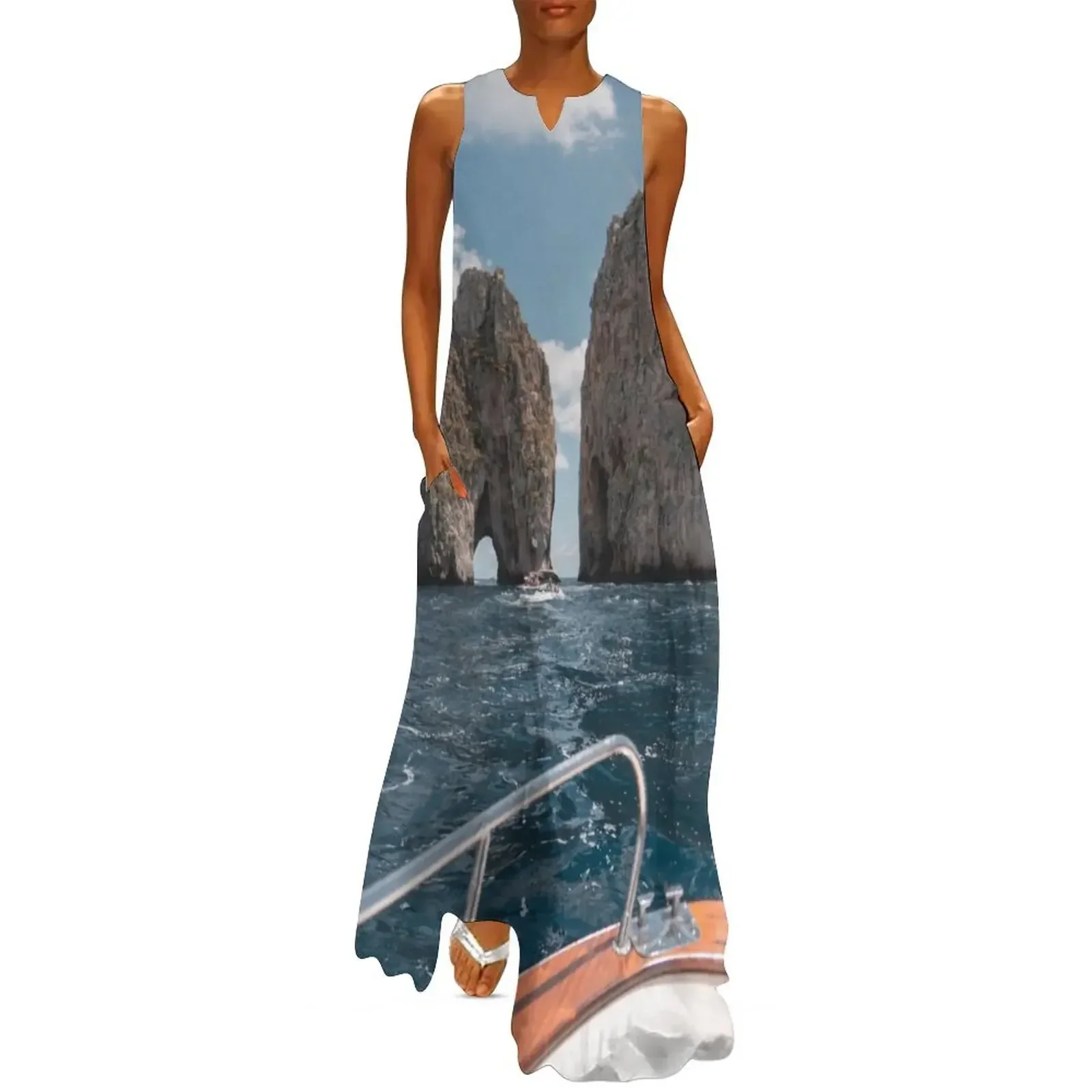 

Capri, Italy, Boat Ride, Ocean Views Long Dress Clothing dress korean style women's summer dress 2025