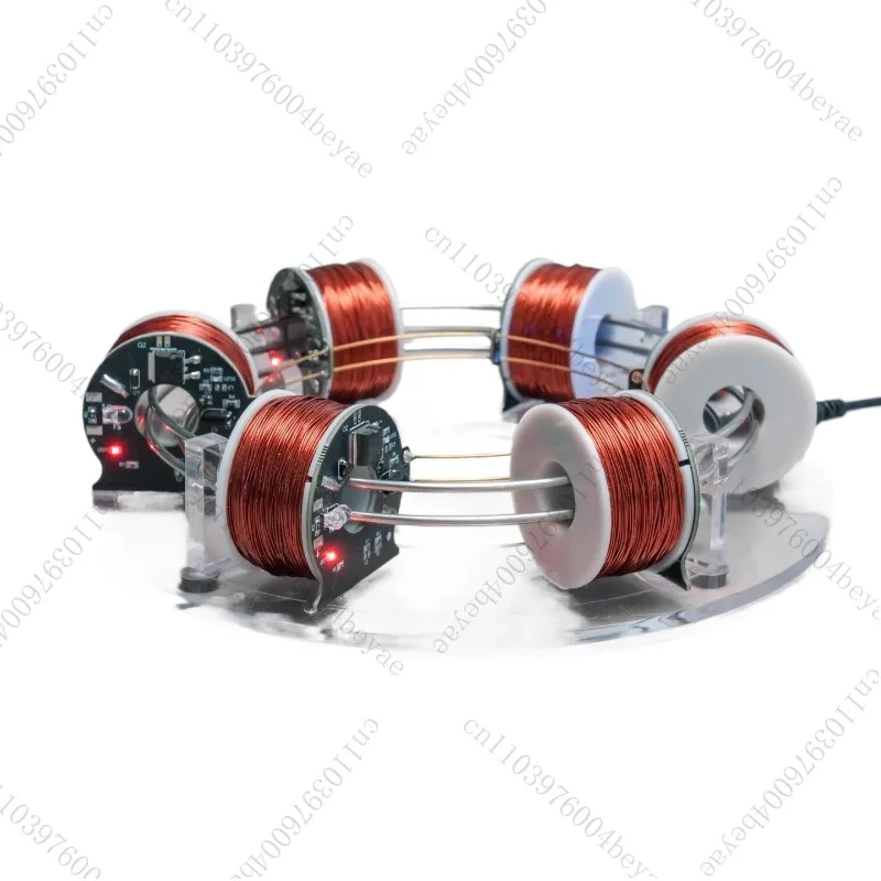 Electromagnetic Coil Accelerator - 6 Coil Perpetual Motion Model, Magnetic Desk Decor & Science Gift