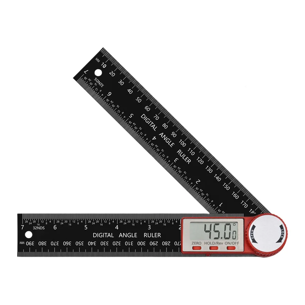 Angle Gauge Angle Ruler For Woodworking 0.1 Resolution LCD Display Hold Function Reverse Display For Carpentry
