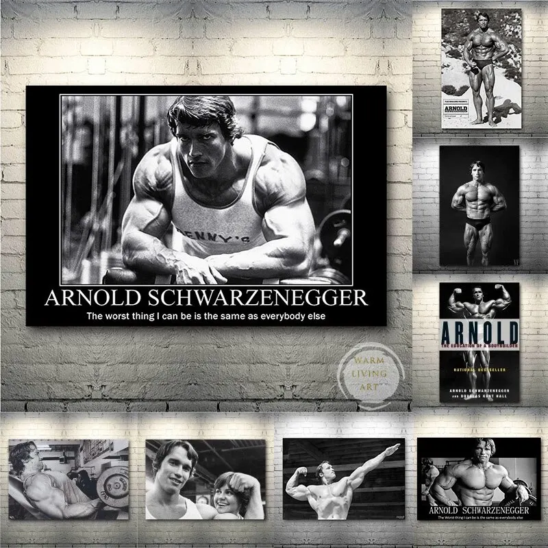 Arnold Schwarzenegger Bodybuilding Motivational Quote Canvas Painting Poster for Home Decor living room wall art for bed room