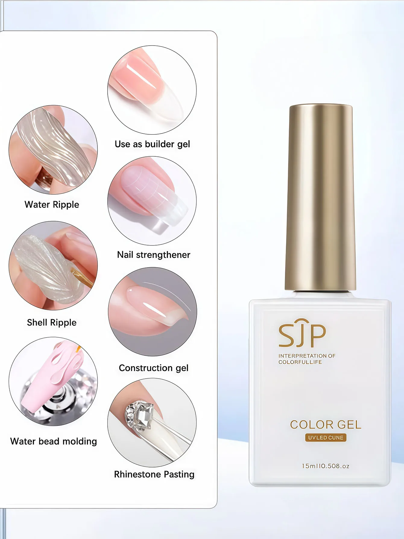 4-in-1 bouwergel, 0,51 oz, snelle sterke nagelkunst, geen formaldehyde, nagelverlenging en bouwgel voor manicure, voet- en handverzorging