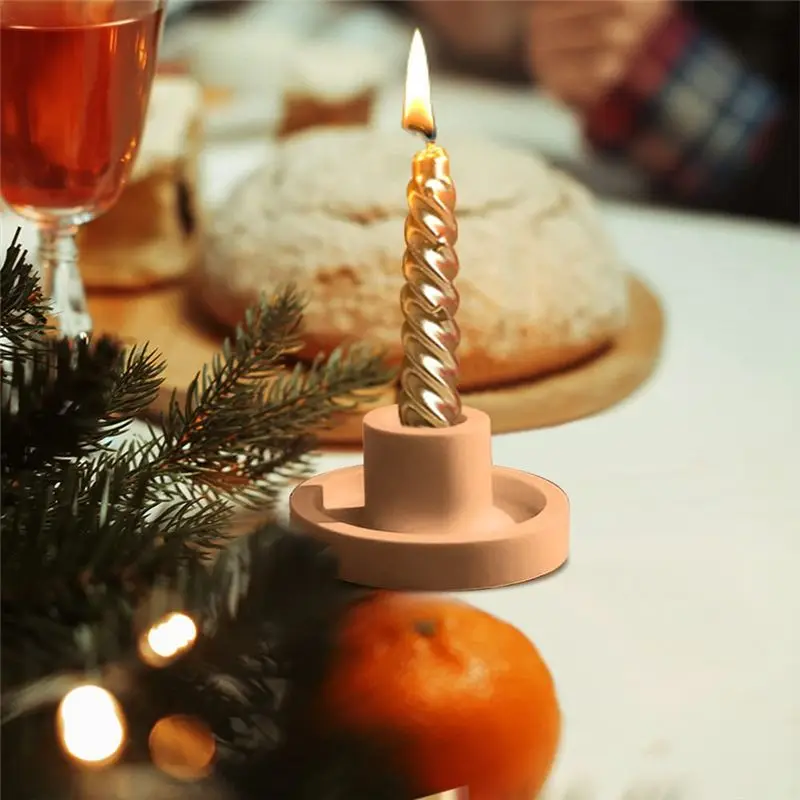 ABCL Cylindrical Candlestick Holder Mold Silicone Mould for Candle Holder Base Ornaments Plaster Candle Table Mold Decor