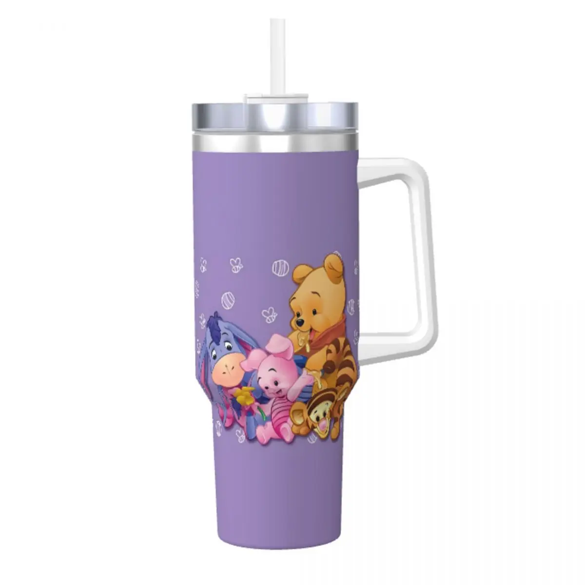 Winnie The Pooh Piglet Tumbler Cold Drink Water Bottle Heat Preservation Stainless Steel Thermal Mug Beach Car Mugs