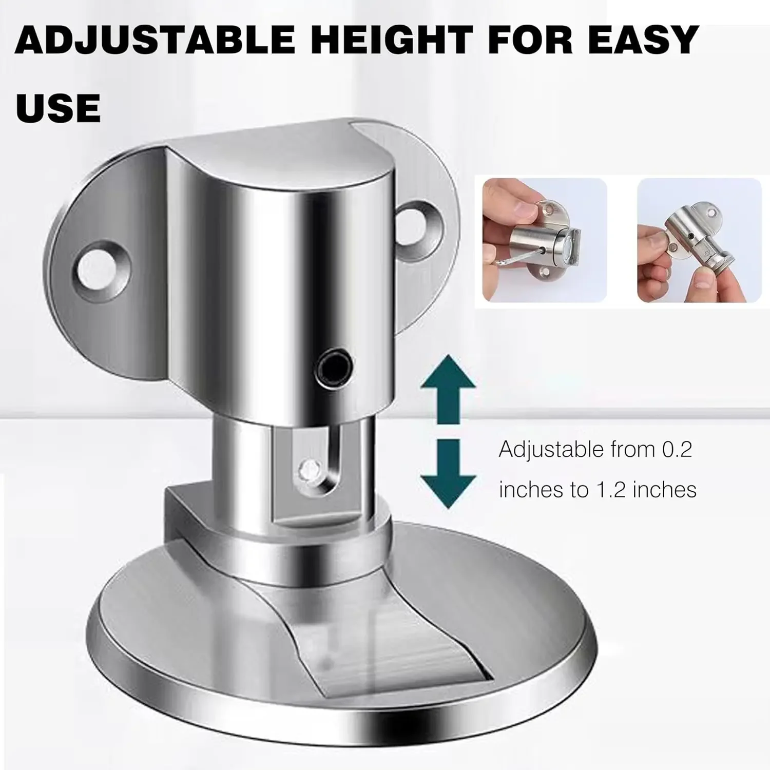 1/2sets Magnetic Door Stop Adjustable Alloy Self-locking Door Stop Punch-free Anti-collision Door Stops for Floor Wall Protector