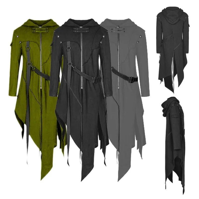 New Explosive Autumn Winter Europe and The United States Medieval Retro Punk Coat Long Costume Play