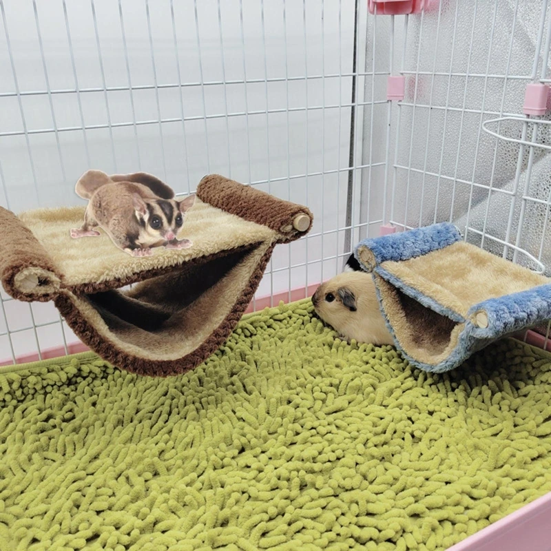 Guinea Pigs Warm Plush Hammock Nest Hamster Hanging Cotton Cave Hideaway Sugar Glider Sleeping Bed Small Animal Cage Accessories