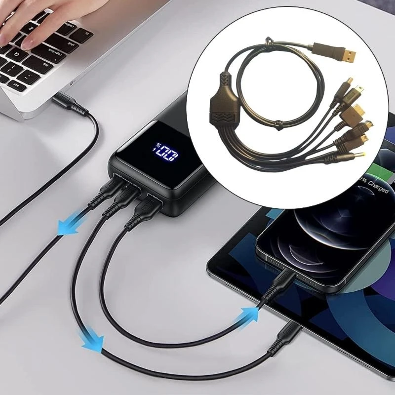 E8BA 6 in 1 USB C Charging Cable For Handheld Game Consoles Fast Charging