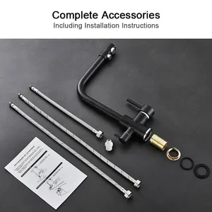 Küchenhahn, heißes und kaltes Wasserauslass, Wasserreiniger, Schwarz und Weiß, Waschbecken, Waschbecken, freier Schlauch 12 Hauptverkaufsreiniger kaltes und natürliches Wasser - №11