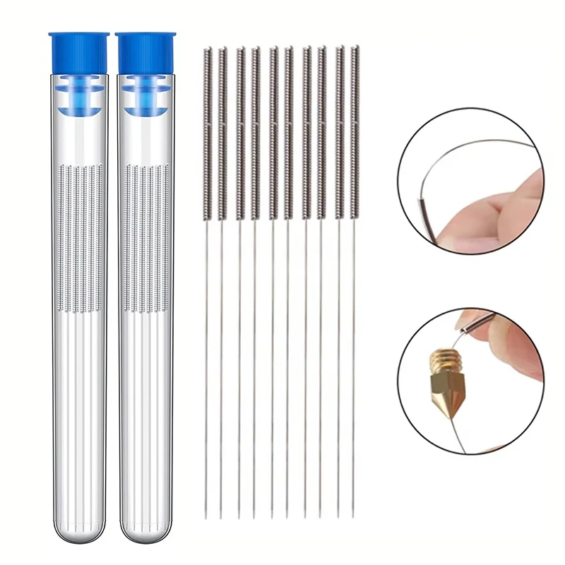 

10pcs 3D Printer Stainless Steel Nozzle Cleaning Needles Kit 0.2/0.3/0.4/0.5/0.6/0.8/1.0mm Nozzle Drills Needle For 3D Printer