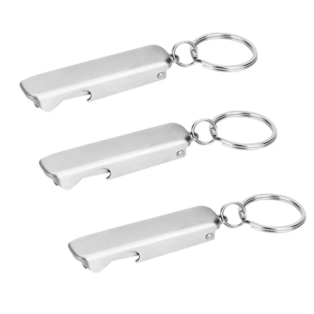 3 Pcs 2 in 1 Nail Cutter Clippers Stainless Steel Foldable Mini Nail Cutter Key Chain Portable Ultra Thin