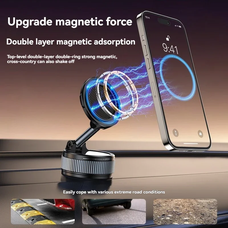 

360 ° Автомобильный держатель на присоске, вращающийся на градус, с высоким магнитным мобильным телефоном, удобный вакуумный держатель для телефона без магнита G66