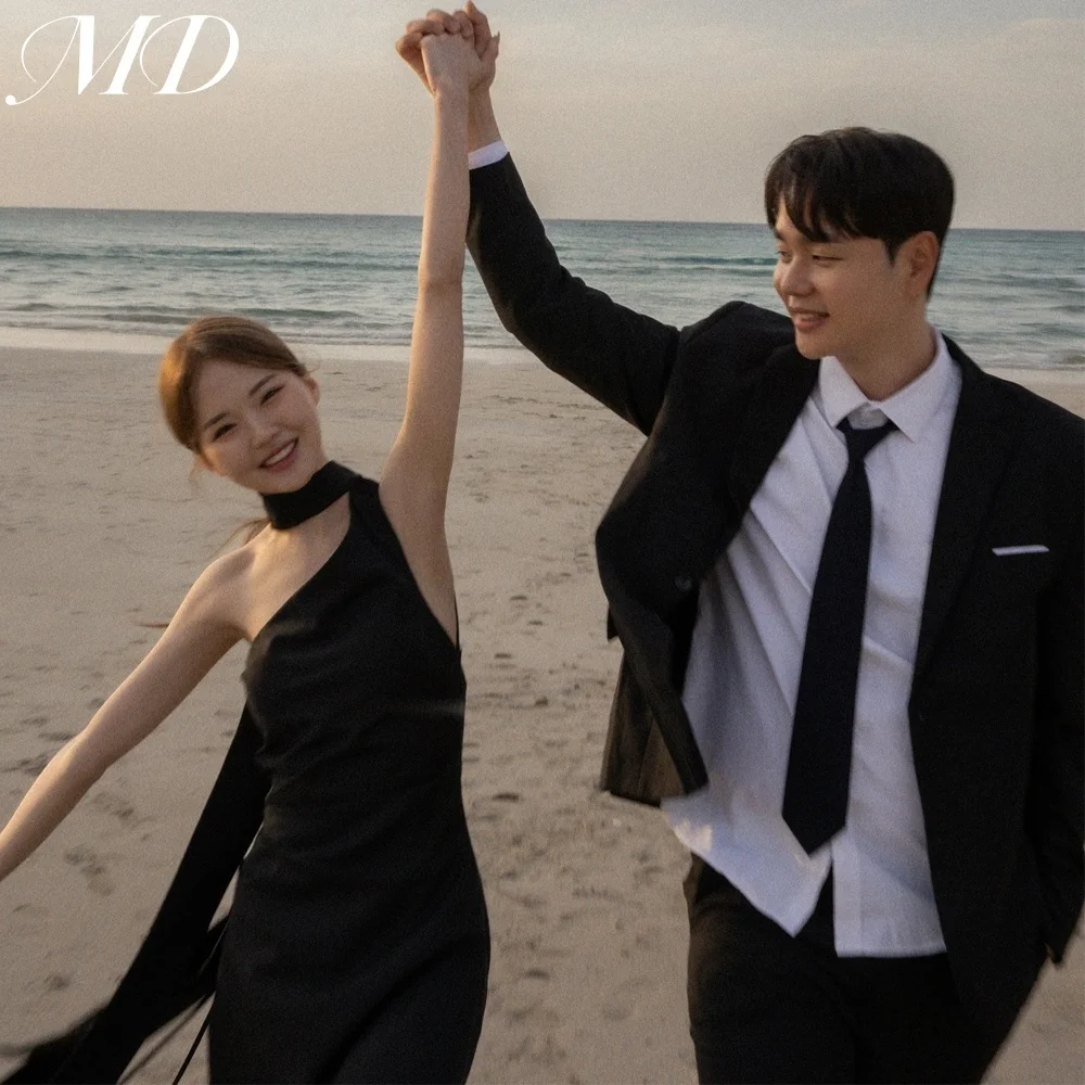 

MD Elegant Mermaid One-Shoulder Evening Dress Scarf Korea Photoshoot Floor Length Evening Gown Corset Customised 웨딩드레스 2025