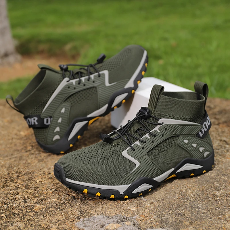 Men Hiking Shoes Aqua Quick-Drying Anti-Slip Casual Sneakers Mountain Swimming Water Shoes Soft Breathable Mesh Walking Sports