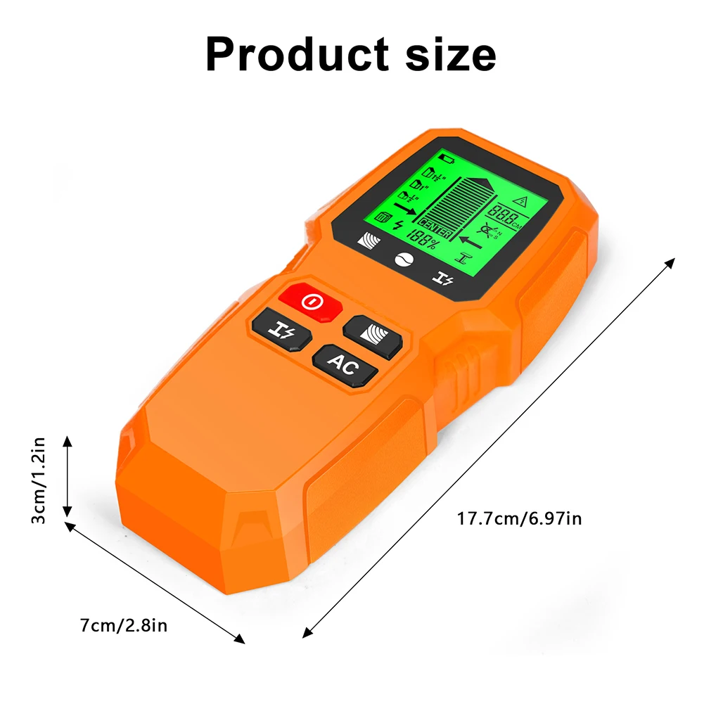 Imagem -06 - Smart Stud Finder Scanner de Parede com Display Lcd Detector de Parede para ac Wire Metal Studs Tubo de Madeira em 1