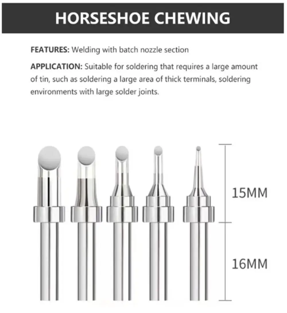 Pack of 10 QUICK universal 200 series horseshoe-shaped soldering iron tips suitable for 90-120W high-frequency soldering station