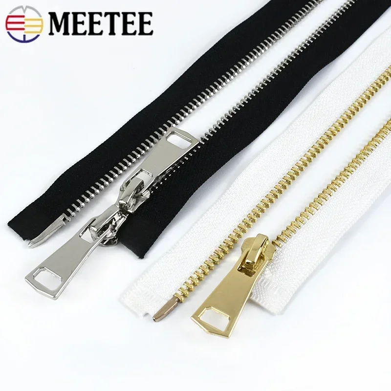 1Pc 5# 60-150cm Metal Zipper Single/Double Sliders Long Open-end Zips for Jacket Clothes Down Repair Kit DIY Sewing Accessories