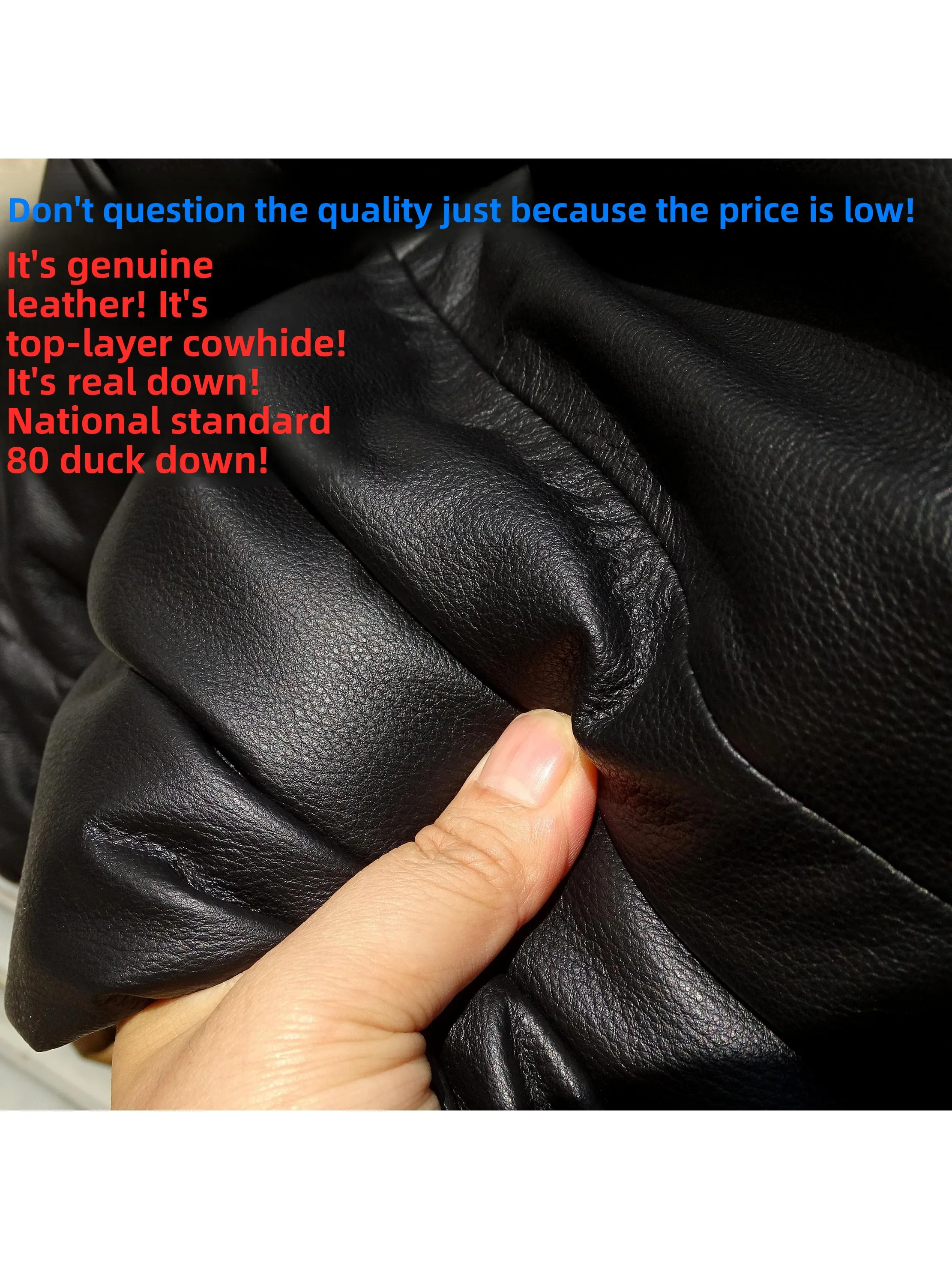 Classic Wood Village Takeda Thickened down White Duck Feather Top Layer Cowhide Bread Style Genuine Leather Jacket Winter