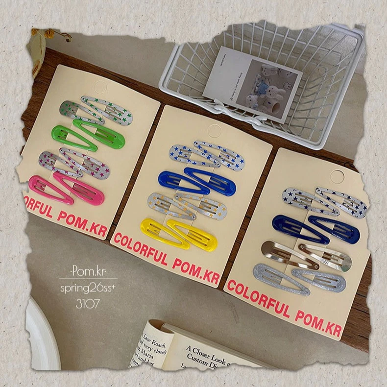 

5CM Star Snap Hair Clip Spring Ins Style Sweet Side Bangs Clip For Baby Toddler Girls Daily Cute Forehead Fringe Barrette