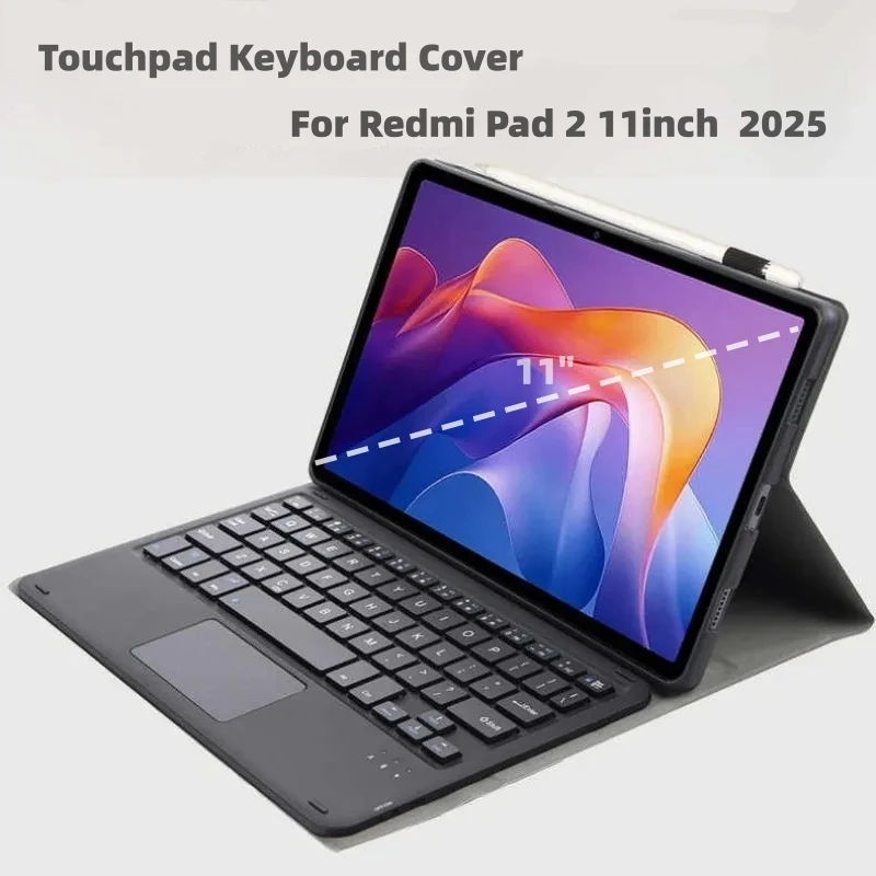 SENGBIRCH Custodia Con Tastiera Bluetooth Per Xiaomi Redmi Pad 2 11” (2025) – Layout UK, Portafoglio Blu