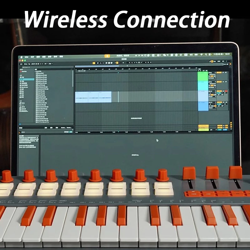 37 مفتاح MIDI لوحة المفاتيح المحمولة بلوتوث قرع الوسادة تحكم متعددة الوظائف منظم المركب قوة الاستشعار لوحات المفاتيح
