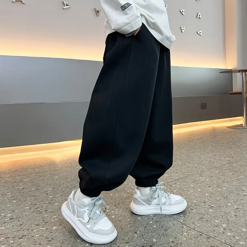 ZOETOPKID Modische Neue Kinder Einfarbige Jogginghose Jungen Casual Jogger Hose Herbst Kinder Hochwertige Baumwolle Lose Weiche Hose – Detail 8