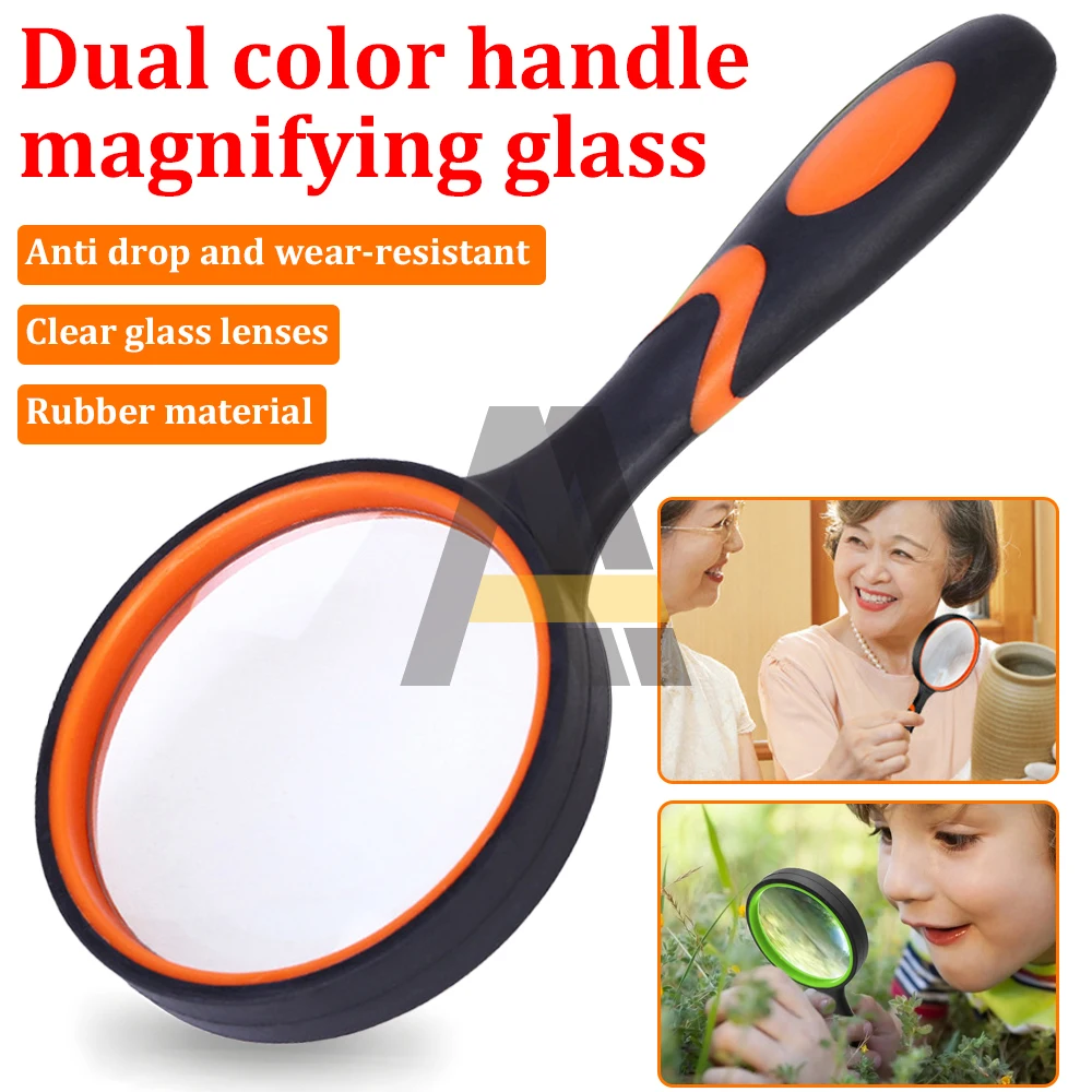 10X Magnifying Glass For Kids Seniors Reading Magnifier 50mm Handheld Magnifying Lens For Reading Science Nature Exploration