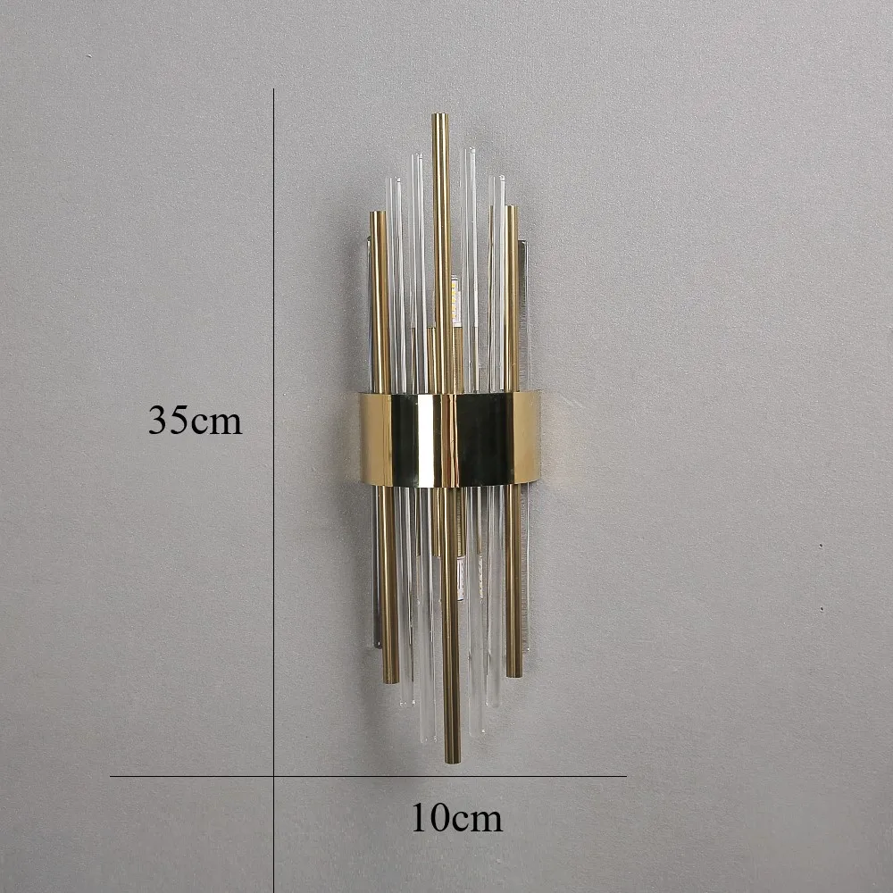 원통형 크리스탈 벽 램프, 침실 램프 옆 거실 배경 LED 벽 조명, 계단 크리스탈 조명 기구, 신제품