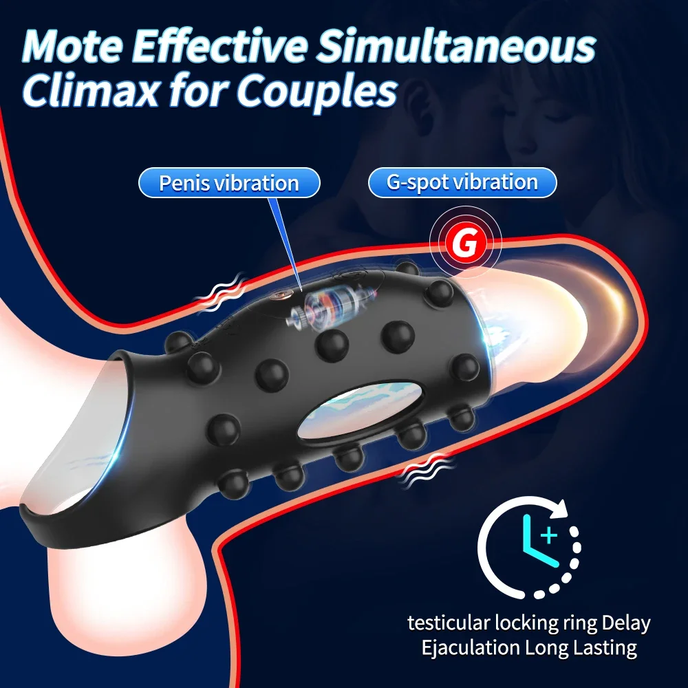 Vibrierende Penis Sleeve Cock Ring G-punkt Stimulieren Sex Spielzeug für Männer Frauen Penis Ring Vibrator Verzögerung Ejakulation Erwachsene Sex Spielzeug