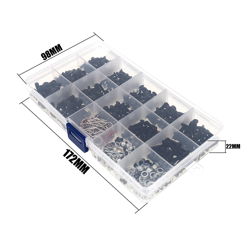 520Pcs Screws Box Set for AXIAL SCX10 Traxxas TRX4 RC4WD D90 Tamiya CFX MST HPI Kyosho HSP 1/8 1/10 1/12 RC Car