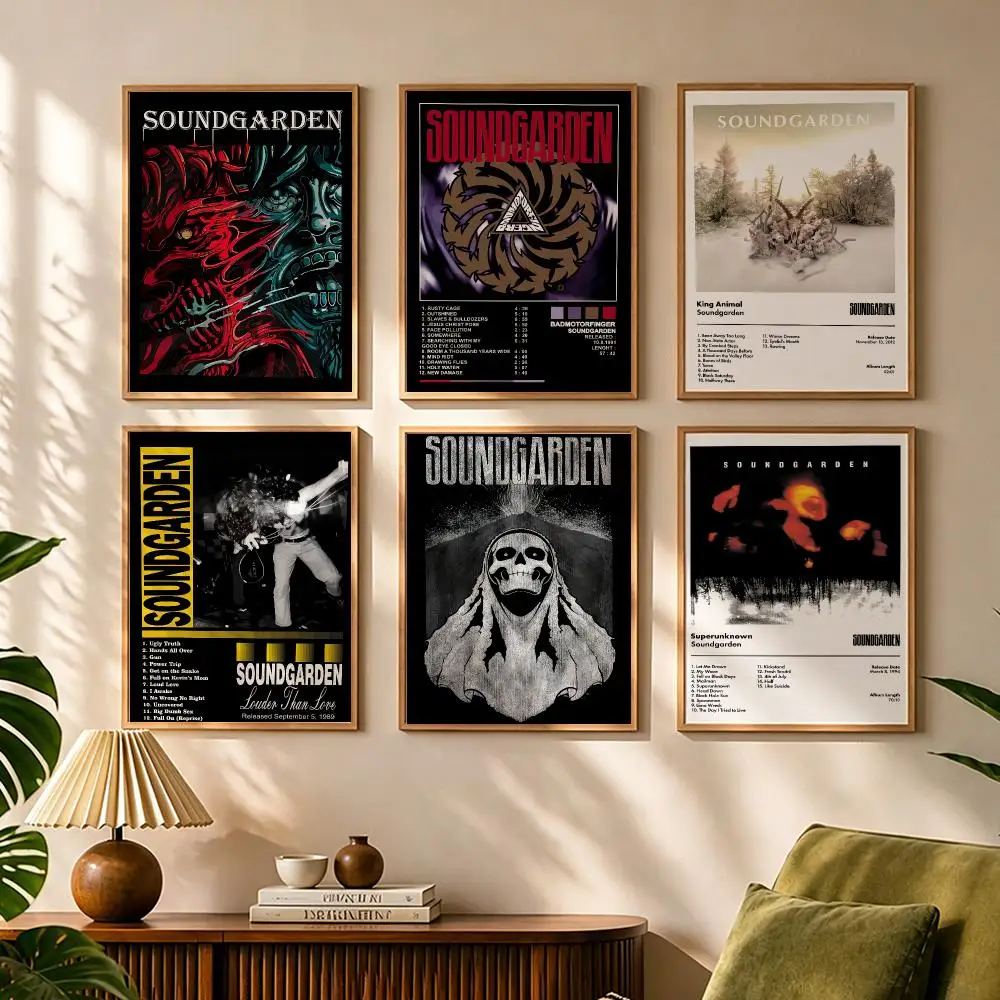 Band S-Soundgarden Rock Painting Calligraphy Canvas HD Poster Waterproof Fade Resistant Wall Art Print for Home Decor