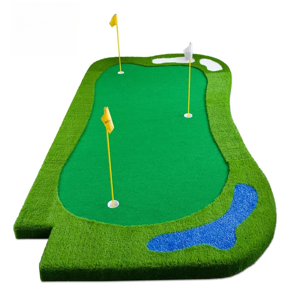 Mini Golf Course Set 100mm Thick Green Pad Hole Cup Flagstick Golf Training Aids