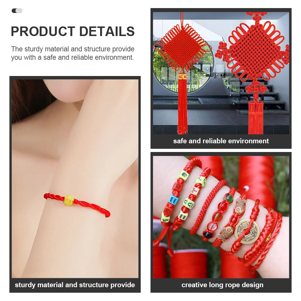 

1 Roll Chinese Knot Knitting Rope Handmade Bracelet Red String For Diy Jewelry Making Braided Woven Necklace Craft Supply