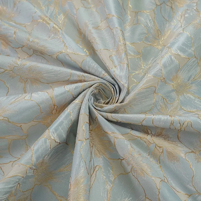 Gold Seide elegante Blume Mode reiner Wind Kleid Stoff leicht gekocht Damen Kulturbeutel dekorativ